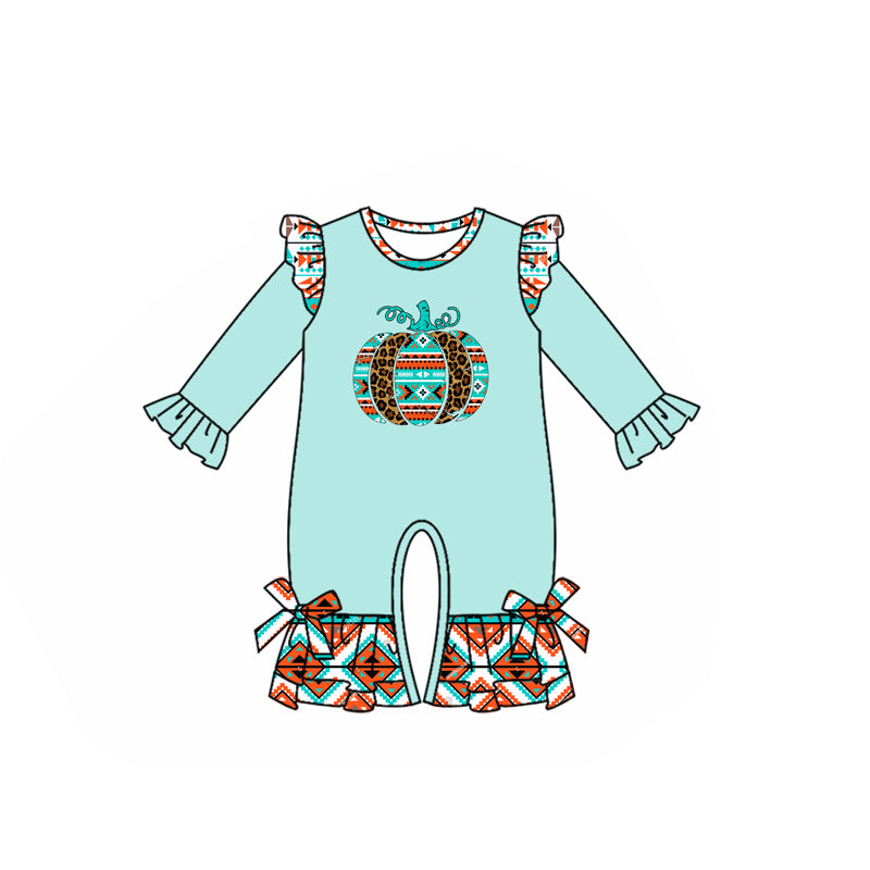 (Pre Order) No moq LR2452 pre-order baby girl clothes pumpkin long sleeve romper-2025.7.18