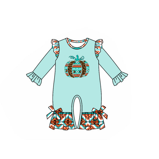 (Pre Order) No moq LR2452 pre-order baby girl clothes pumpkin long sleeve romper-2025.7.18