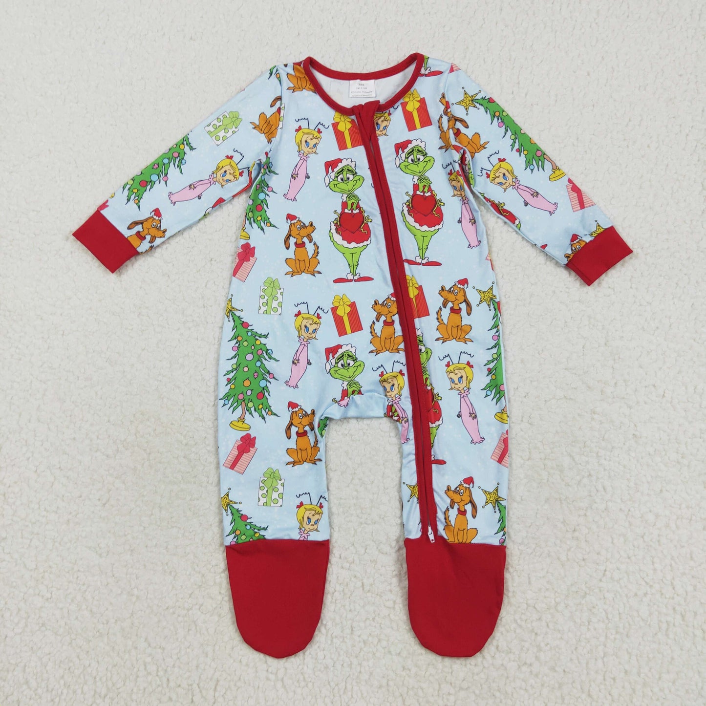 RTS NO MOQ Sibling Baby boy clothes Christmas cartoon long-sleeved pants suit & romper