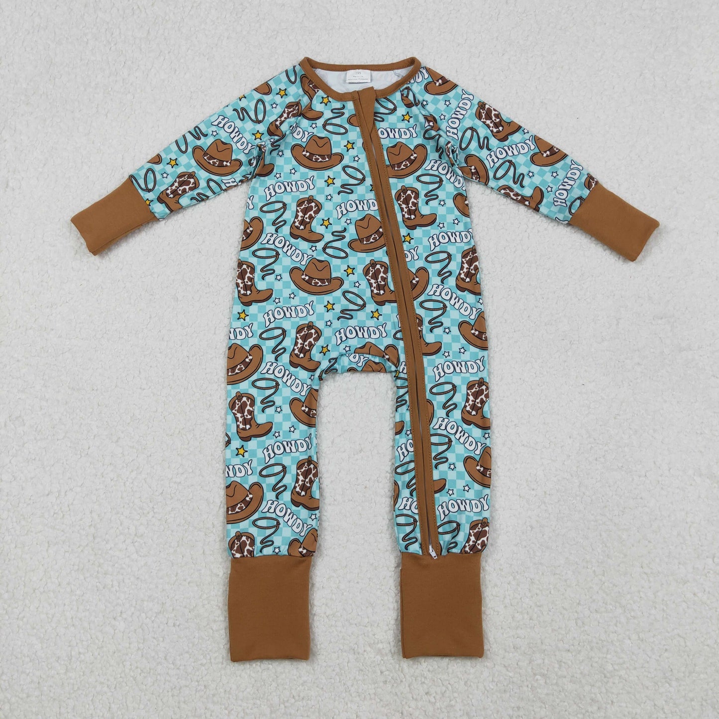 RTS NO MOQ Sibling baby girl boy clothes western catcus long-sleeved rompers