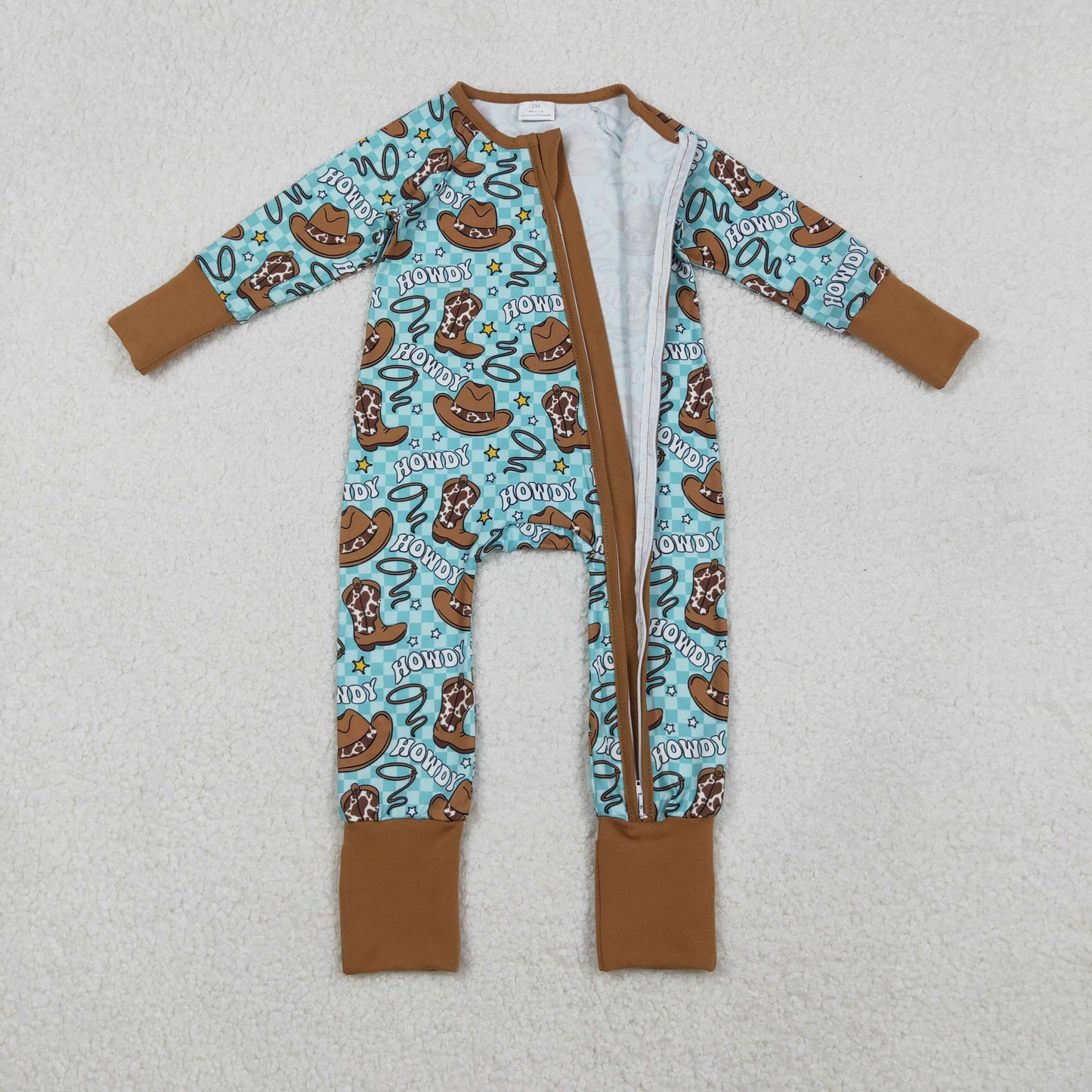 RTS NO MOQ Sibling baby girl boy clothes western catcus long-sleeved rompers