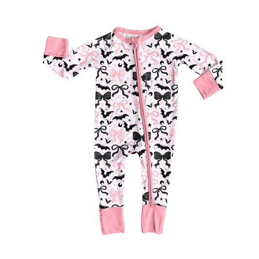(Pre Order) No moq LR2536 pre-order baby girl clothes bat bow long sleeve romper-2025.8.6