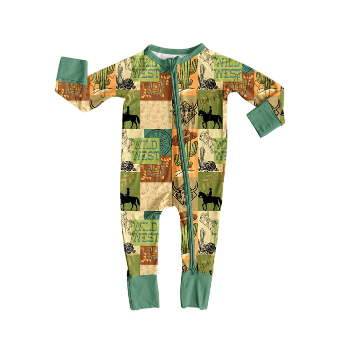 (Pre Order) No moq LR2549 pre-order baby boy clothes catcus long sleeve romper-2025.8.9