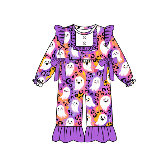 (Pre Order) No moq LR2553 pre-order baby girl clothes ghost purple long sleeve romper-2025.8.9