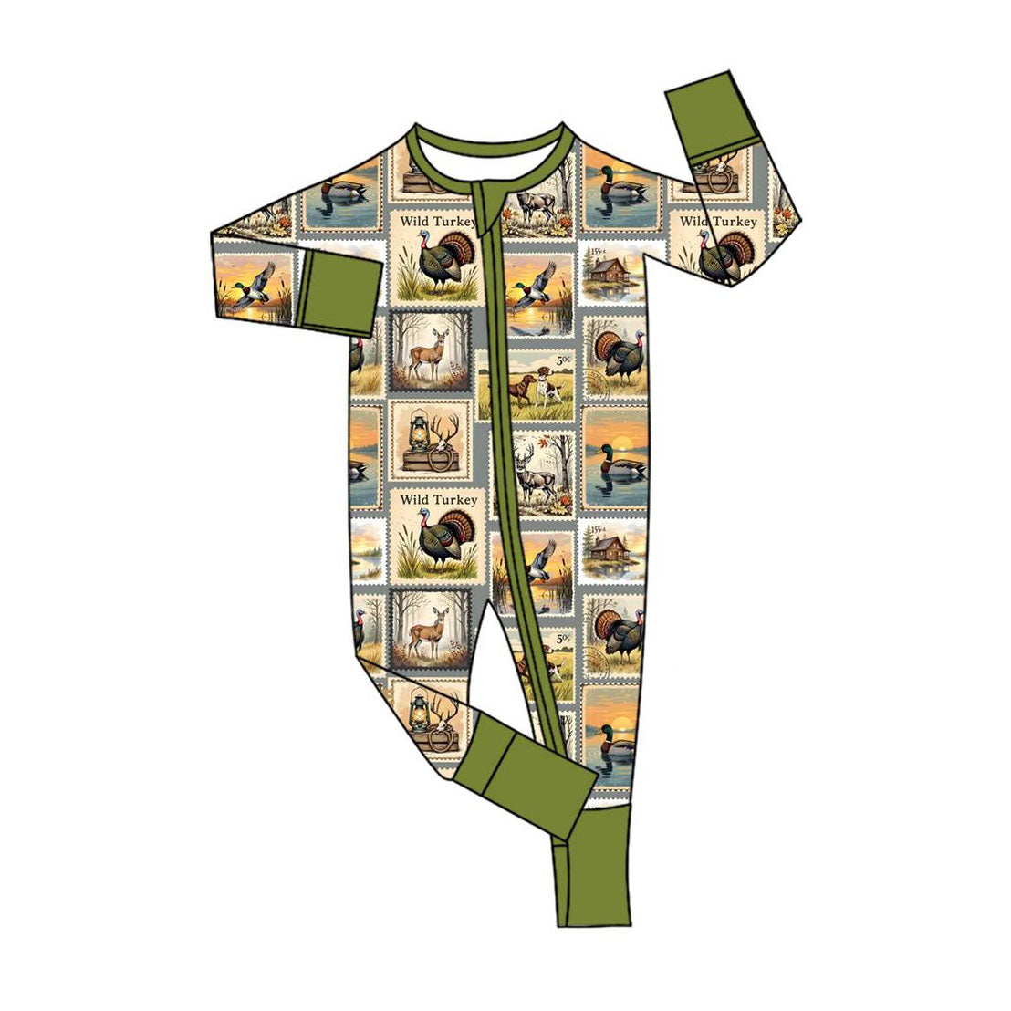 (Pre Order) No moq LR2583 pre-order baby boy clothes turkey puppy long sleeve romper-2025.8.19