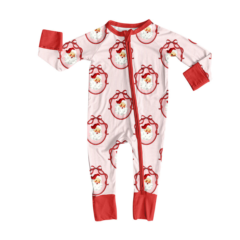 (Pre Order) No moq LR2626 pre-order baby girl clothes Christmas bow long sleeve romper-2025.9.3