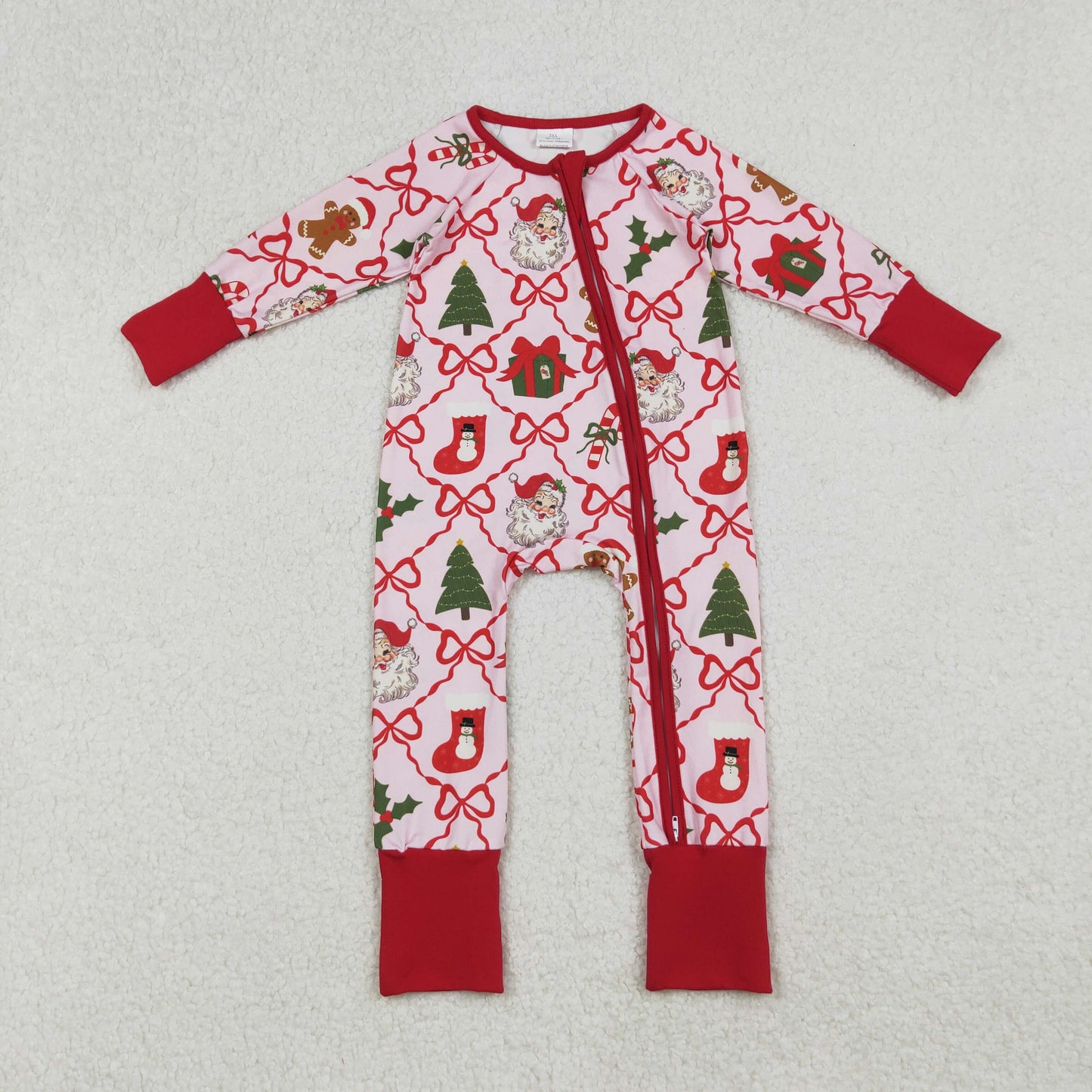 RTS Sibling baby girls clothes Christmas boot bow long Sleeve rompers