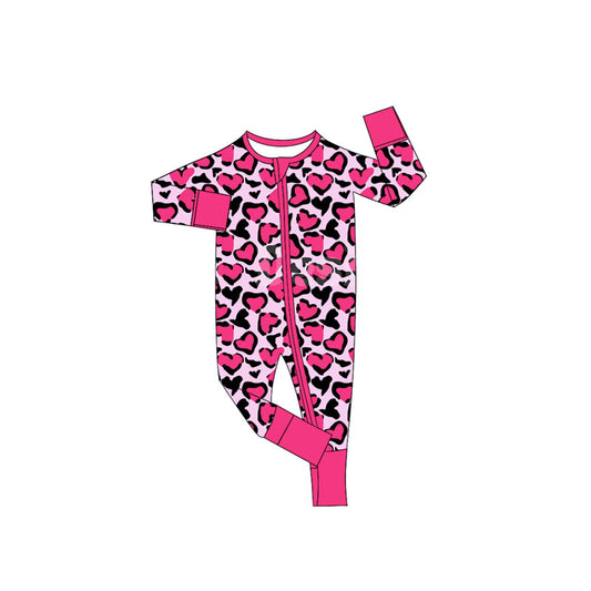 (Pre Order) No moq LR2644 pre-order baby girl clothes love leopard long sleeve romper-2025.9.5