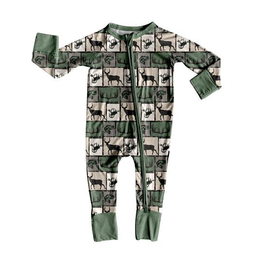 (Pre Order) No moq LR2645 pre-order baby boy clothes deer long sleeve romper-2025.9.5