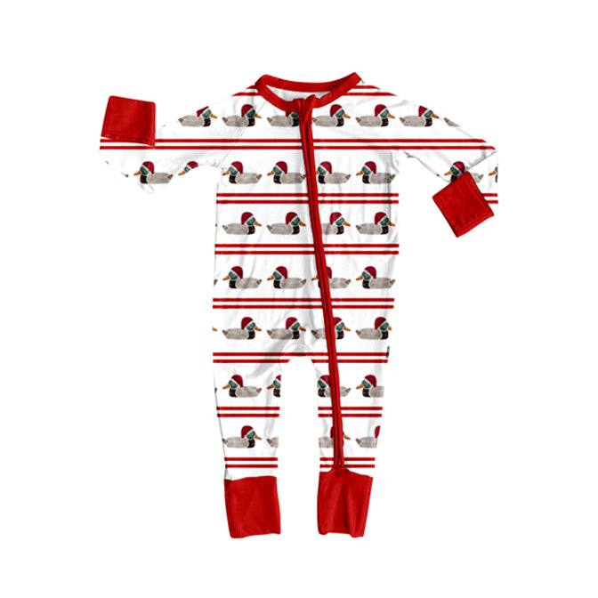 (Pre Order) No moq LR2672 pre-order baby boy clothes Christmas duck long sleeve romper-2025.9.1