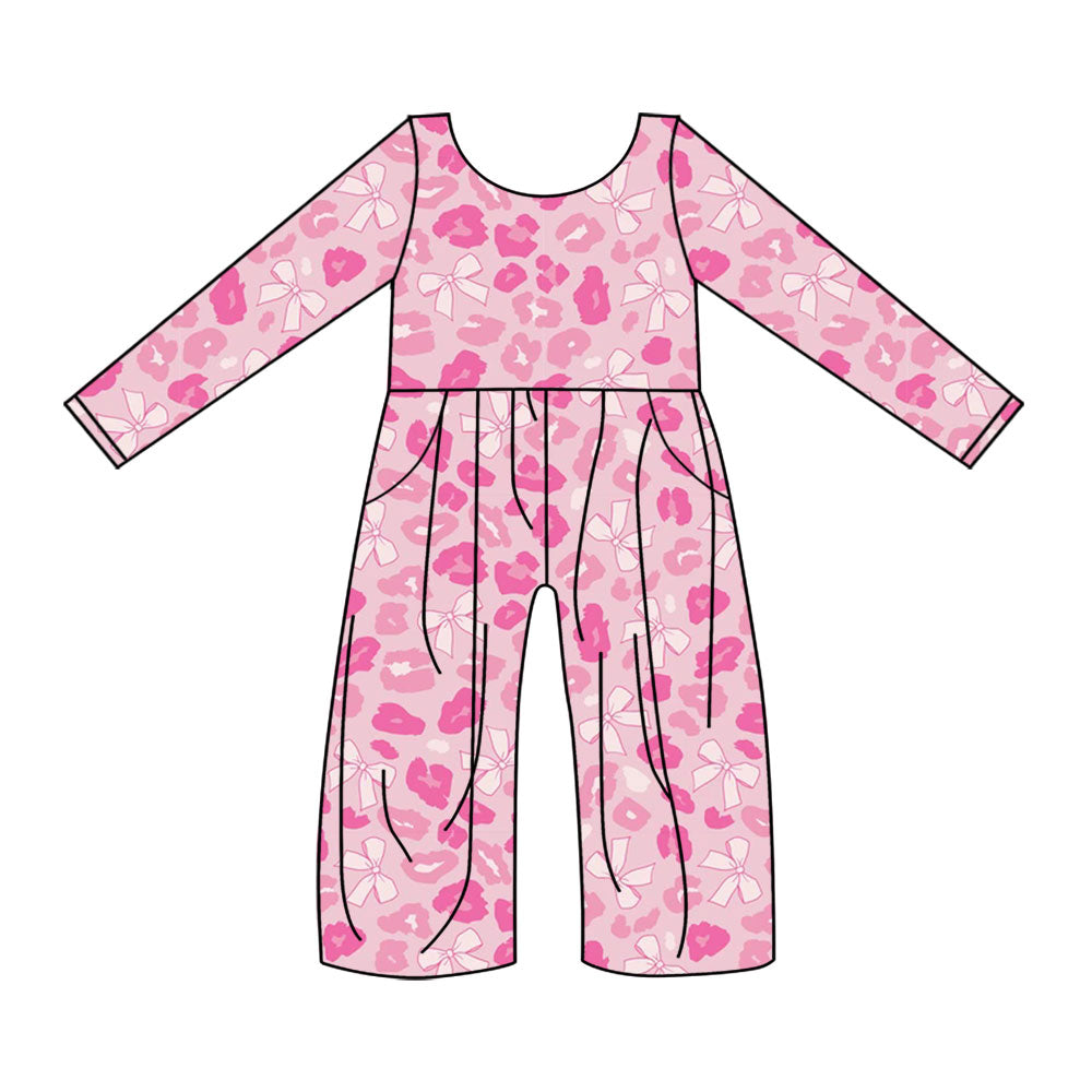 (Pre Order) No moq LR2685 PRE-ORDER baby girl clothes bow long sleeve jumpsuit-2025.9.15