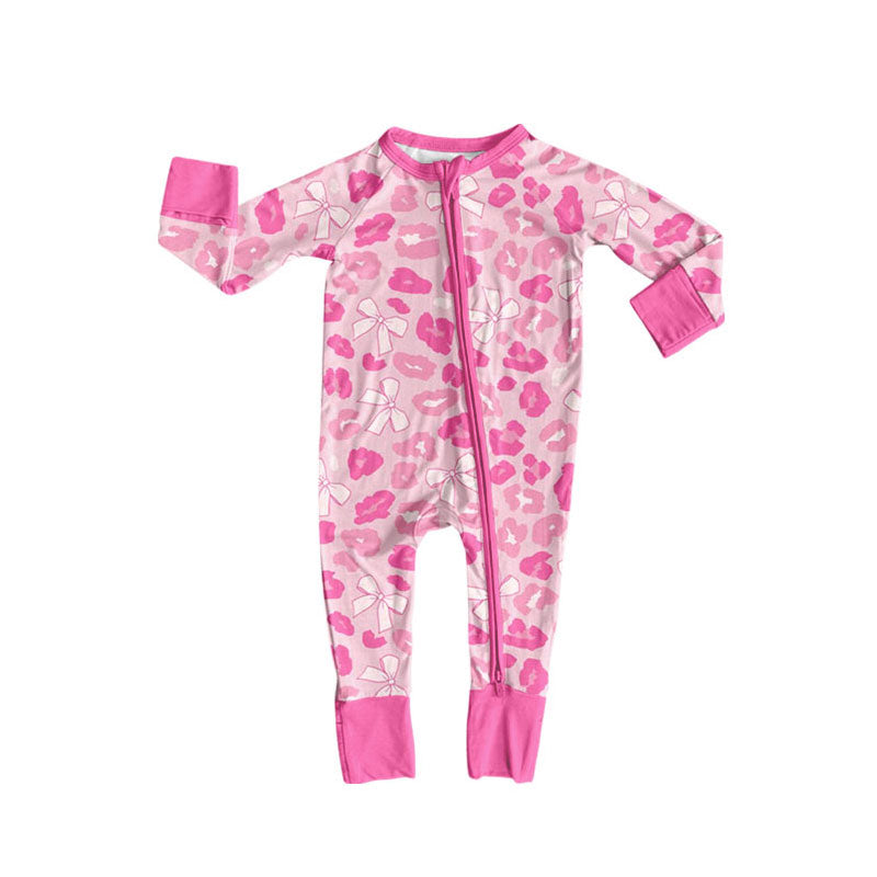 (Pre Order) No moq LR2686 pre-order baby girl clothes bow long sleeve romper-2025.9.15