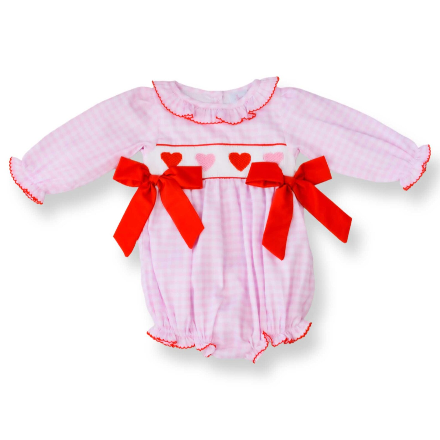 (Pre Order) No moq LR2688 pre-order baby girl clothes love pink long sleeve romper-2025.9.15