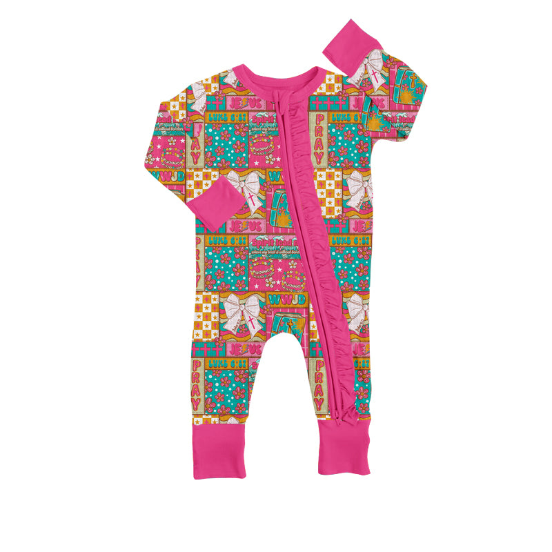 (Pre Order) No moq LR2698 pre-order baby girl clothes bow long sleeve romper-2025.9.19