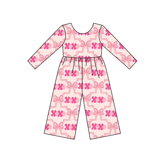 (Pre Order) No moq LR2700 PRE-ORDER baby girl clothes bow xoxo love long sleeve jumpsuit-2025.9.19