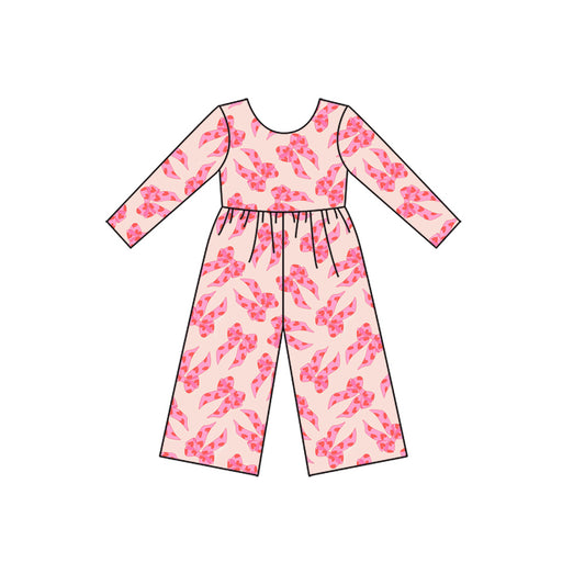 (Pre Order) No moq LR2709 PRE-ORDER baby girl clothes love bow long sleeve jumpsuit-2025.9.23