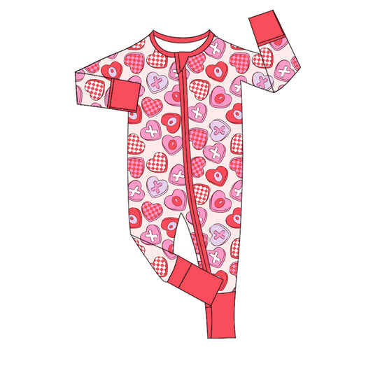 (Pre Order) No moq LR2715 pre-order baby girl clothes love long sleeve romper-2025.9.23