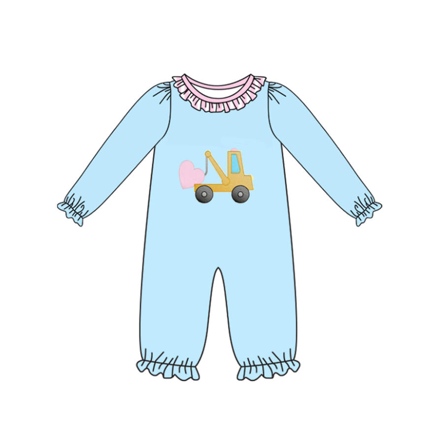 (Pre Order) No moq LR2718 pre-order baby girl clothes love long sleeve romper-2025.9.23