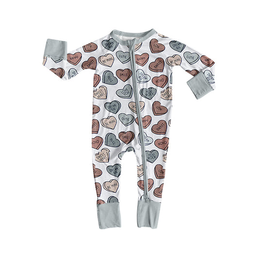 (Pre Order) No moq LR2722 pre-order baby boy clothes love long sleeve romper-2025.9.23
