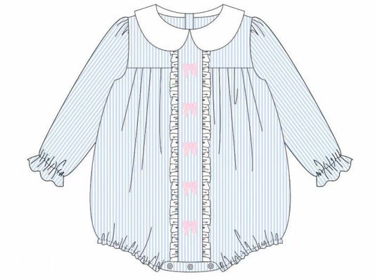 (Pre Order) No moq LR2726 pre-order baby girl clothes bow long sleeve romper-2025.9.23