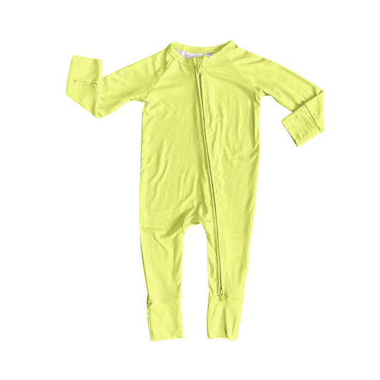 (Pre Order) No moq LR2799 pre-order baby girl clothes yellow long sleeve romper-2025.10.15