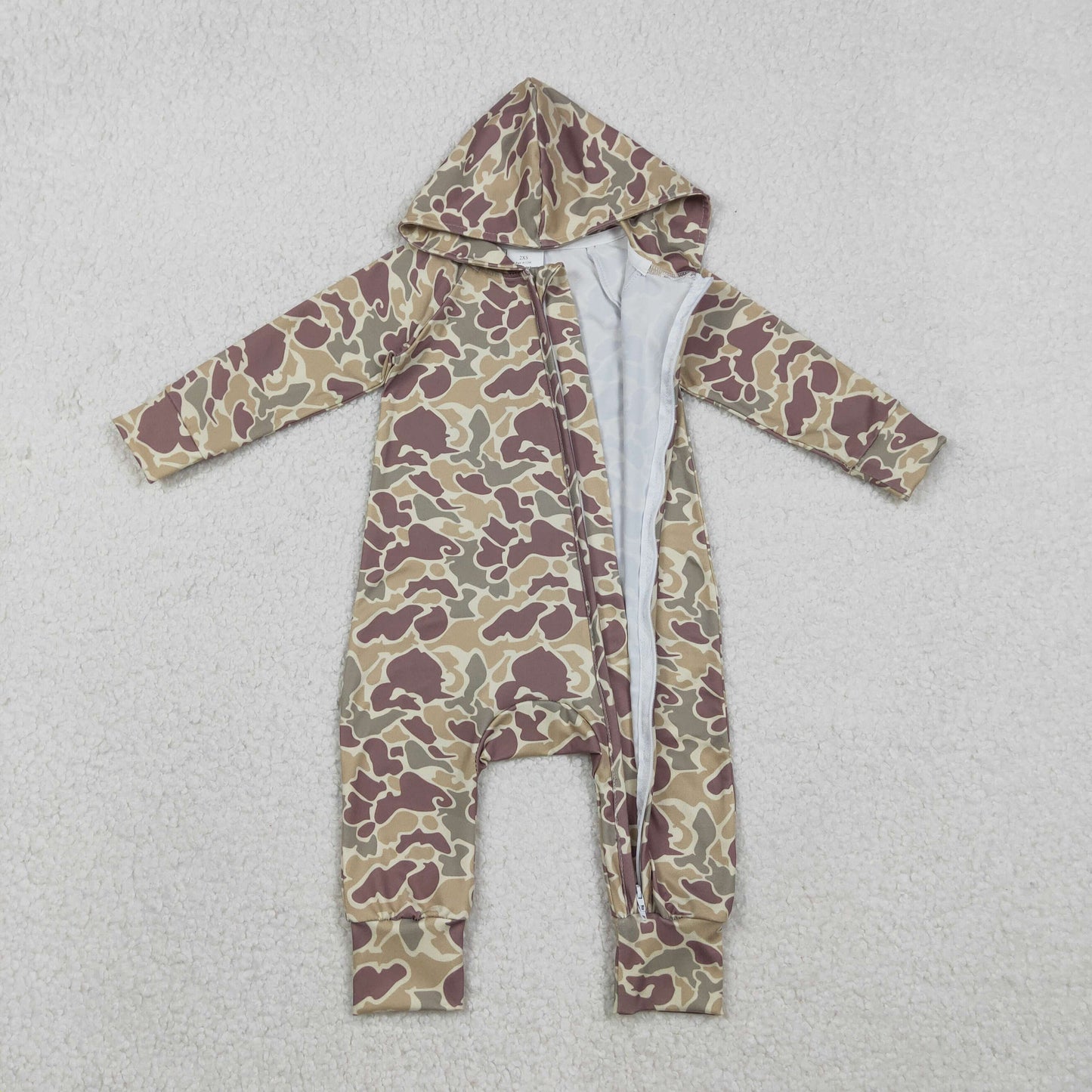 RTS NO MOQ Sibling baby Boys clothes camouflage hooded long sleeve rompers
