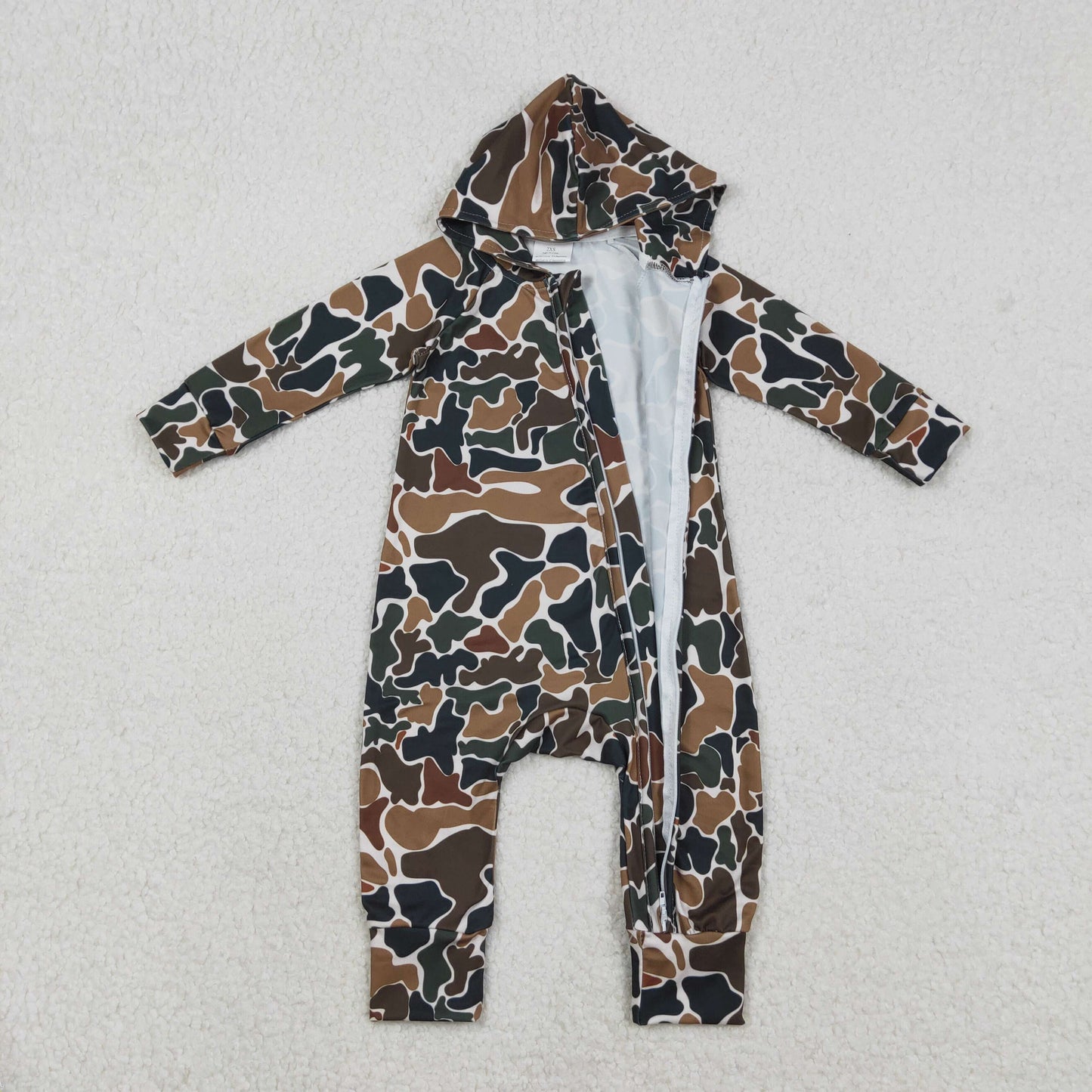 RTS NO MOQ Sibling baby Boys clothes camouflage hooded long sleeve rompers