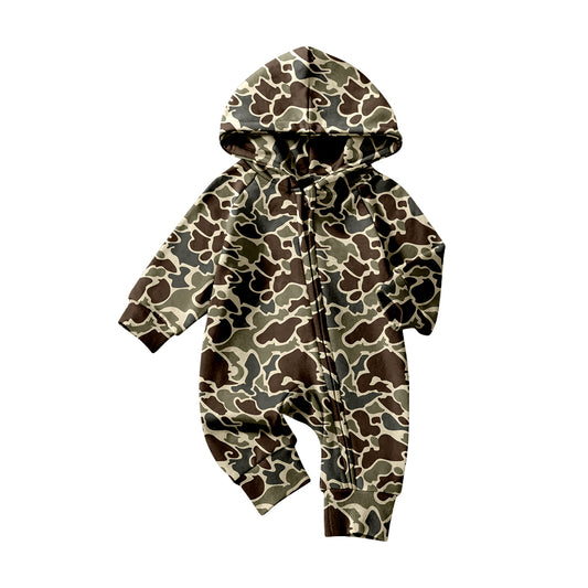 (Pre Order) No moq LR2826 pre-order baby boy clothes camouflage hooded long sleeve romper-2025.10.20