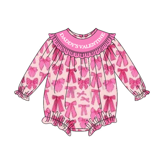 (Pre Order) No moq LR2842 pre-order baby girl clothes bow long sleeve romper-2025.10.24