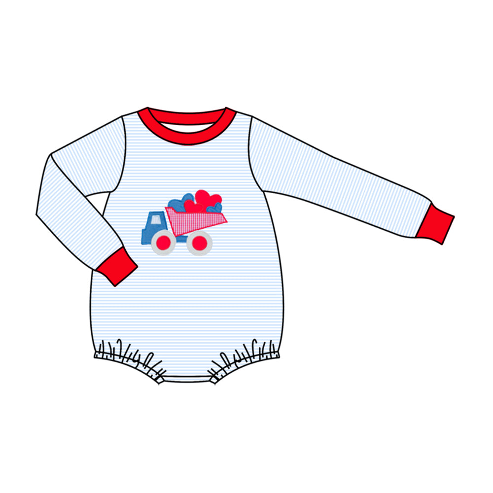 (Pre Order) No moq LR2847 pre-order baby boy clothes love long sleeve romper-2025.10.25