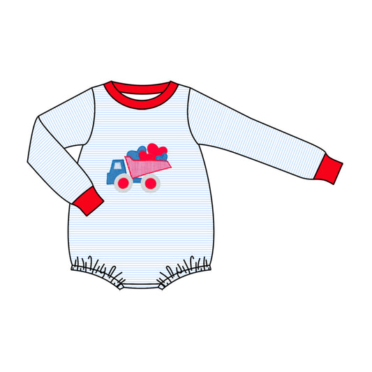 (Pre Order) No moq LR2847 pre-order baby boy clothes love long sleeve romper-2025.10.25