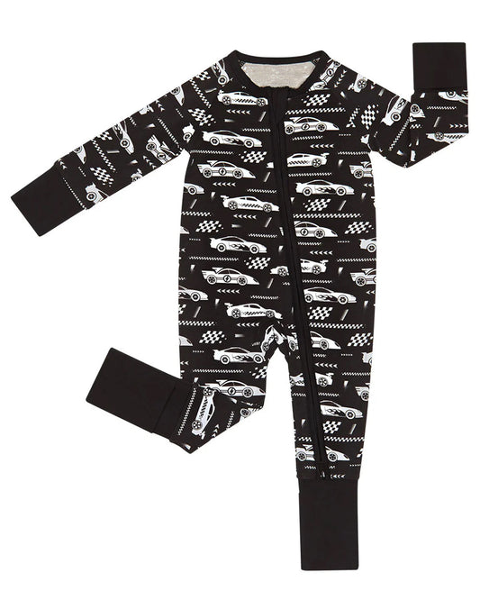 (Pre Order) No moq LR2858 pre-order baby boy clothes car black long sleeve romper-2025.10.30