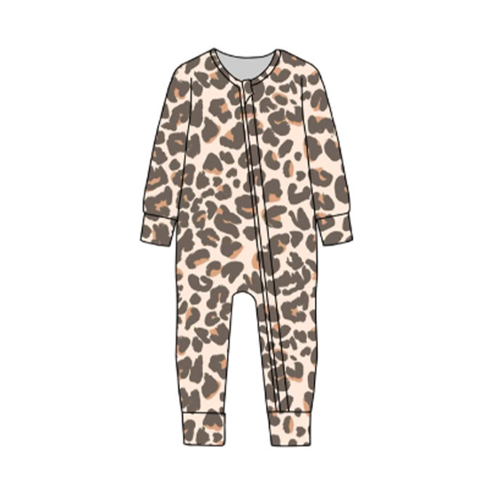 (Pre Order) No moq LR2861 pre-order baby boy clothes leopard long sleeve romper-2025.10.31
