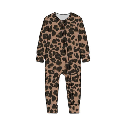 (Pre Order) No moq LR2862 pre-order baby boy clothes leopard long sleeve romper-2025.10.31