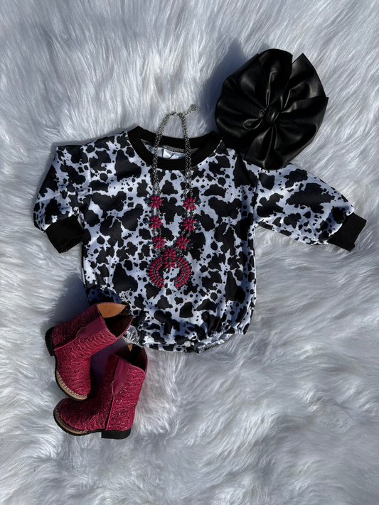 (Pre Order) No moq LR2875 pre-order baby boy clothes cow pattern long sleeve romper-2025.11.3