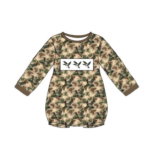 (Pre Order) No moq LR2895 pre-order baby boy clothes camoufage duck long sleeve romper-2025.11.8