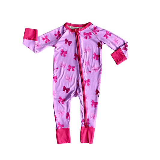 (Pre Order) No moq LR2910 pre-order baby girl clothes bow long sleeve romper-2025.11.12