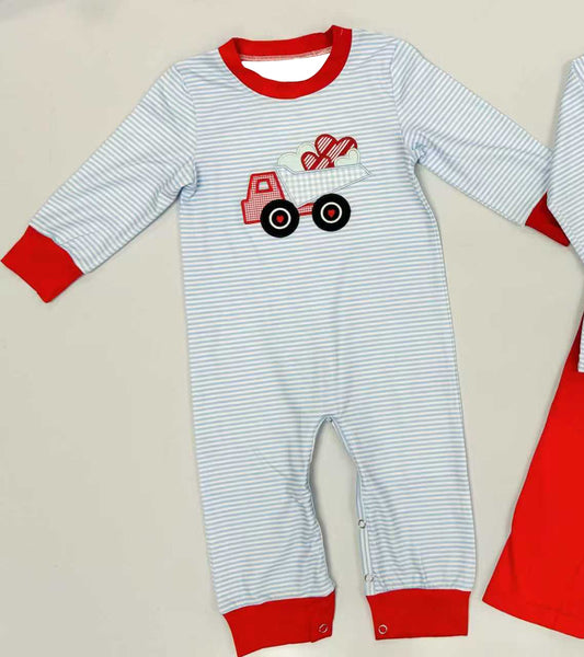 (Pre Order) No moq LR2922 pre-order baby boy clothes love long sleeve romper-2025.11.15