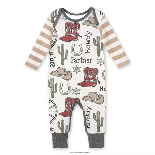 (Pre Order) No moq pre-order baby boy clothes boot catcus long sleeve romper-25.12.5