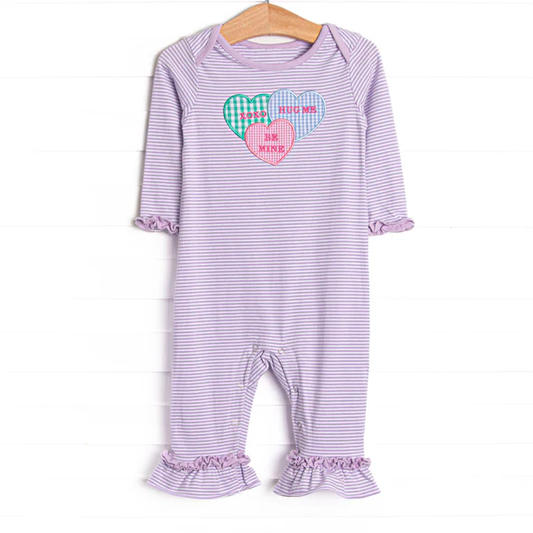 (Pre Order) No moq pre-order baby girl clothes valentine love long sleeve romper-2025.12.5