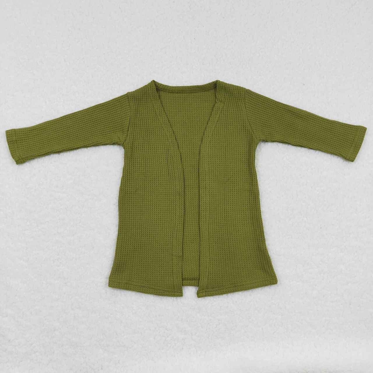 GT0244 Green Long Sleeve Cardigan Top