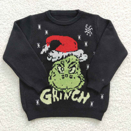 GT0188 Christmas grinch black sweater