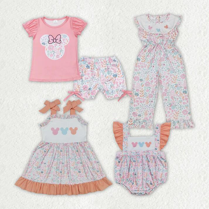 RTS Baby Girls Pink Floral match Shirt Sibling Designs Clothes Sets