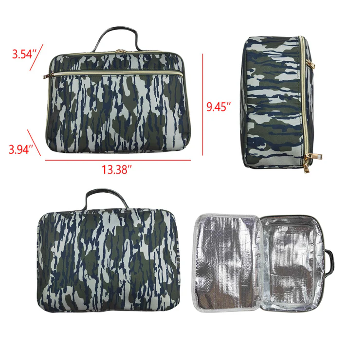 RTS no moq Kids Green Camo Backpacks Lunch Boxes Sibling Bags Army green camouflage