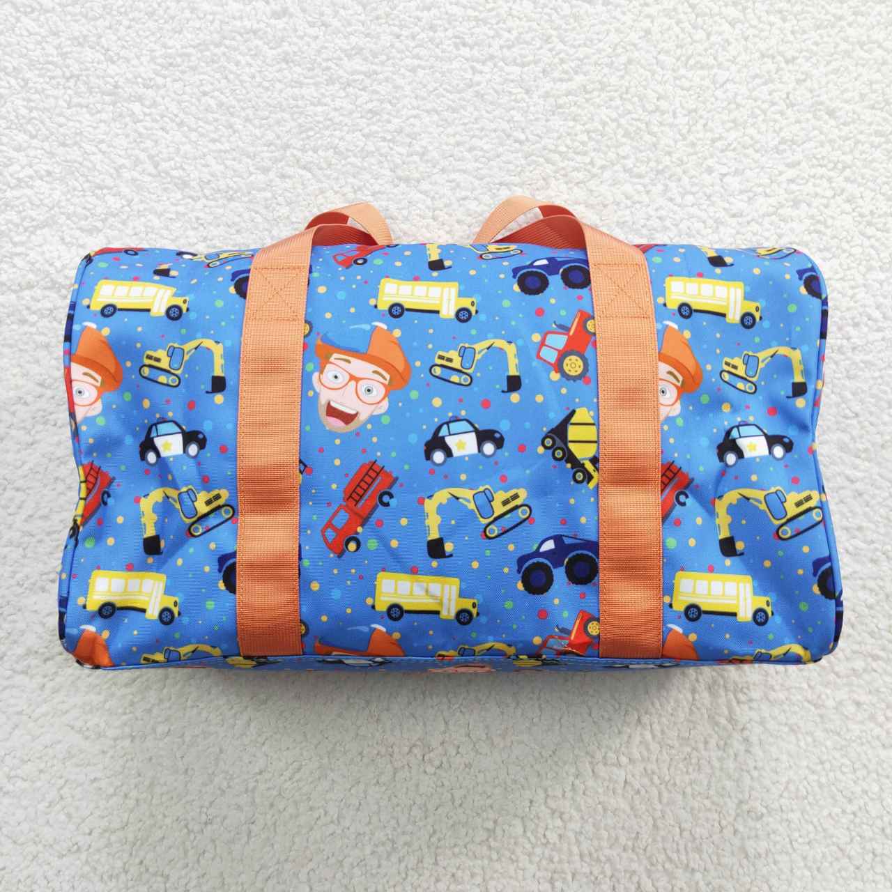 BA0129 blippi vehicle blue gym bag