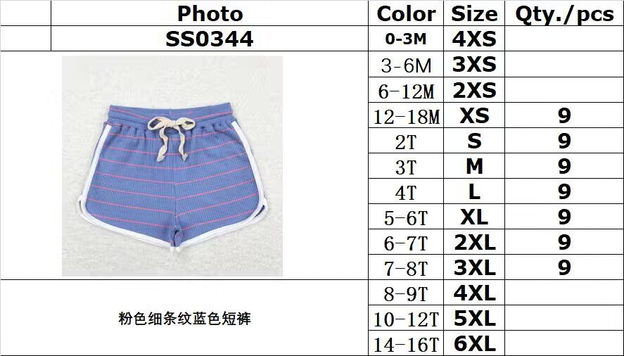 RTSSS0344Pink pinstripe blue shorts