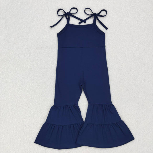 SR0449 Dark blue suspender jumpsuit