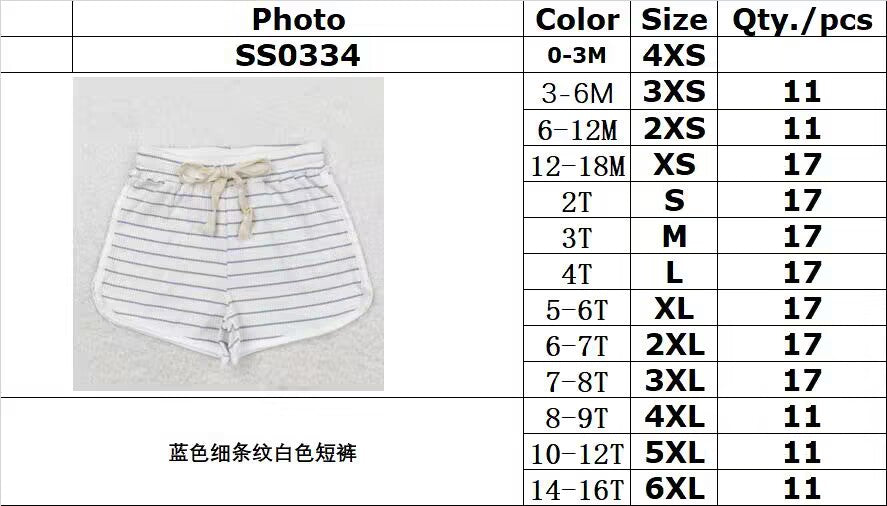 RTS SS0334Blue pinstripe white shorts