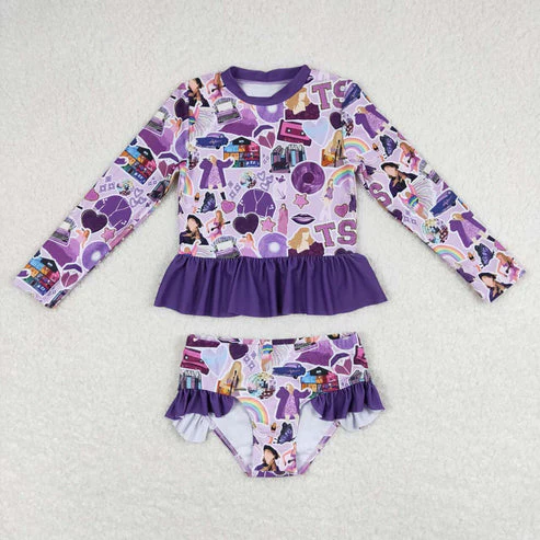 RTS Baby Girls Sibling Long Sleeve Singer Top Bummie Swimsuits