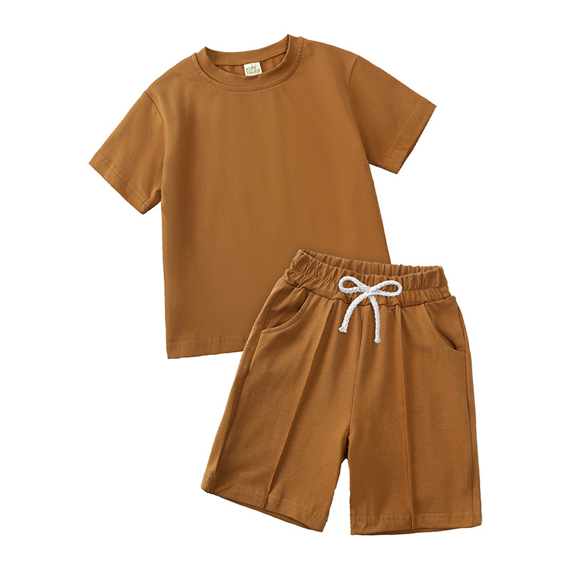 Custom moq 3 eta 7/8week moq 5 eta /4/5week Boys short sleeve shorts suit